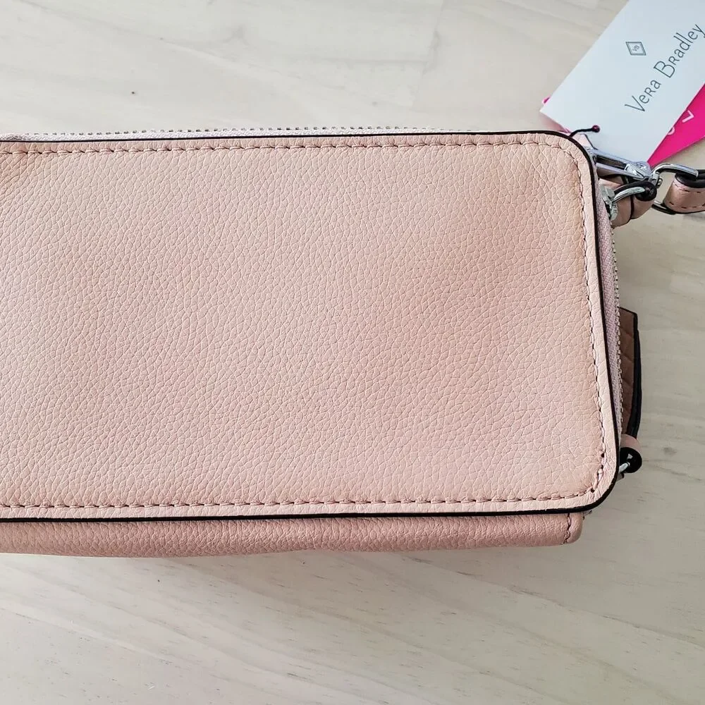 Vera Bradley Leather RFID 3-in-1 Crossbody in Pink Sand New with Tags - Picture 2 of 7